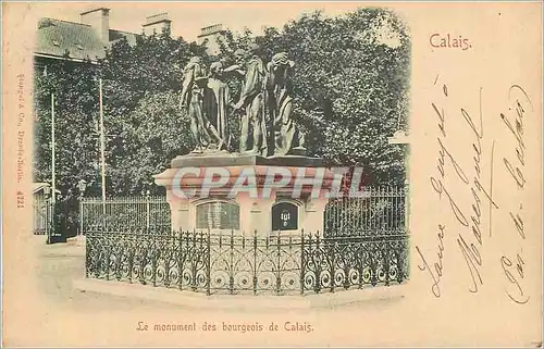 Ansichtskarte AK Calais Le Monument des Bourgeois de Calais (carte 1900)