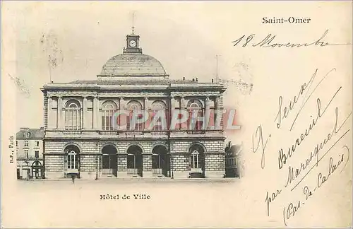 Cartes postales Saint Omer Hotel de Ville (carte 1900)