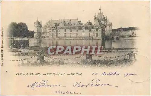 Cartes postales Chateau de Chantilly Cote Sud Ouest (carte 1900)