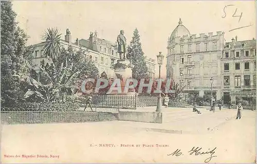 Ansichtskarte AK Nancy La Statue et Place Thiers (carte 1900)