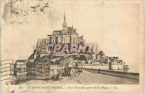 Cartes postales Mont Saint Michel Vue Generale prise de la Digue