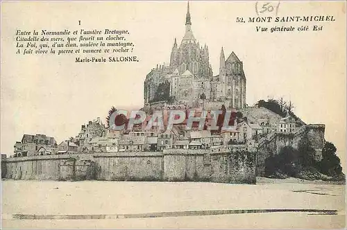 Cartes postales Mont Saint Michel Vue Generale Cote Est