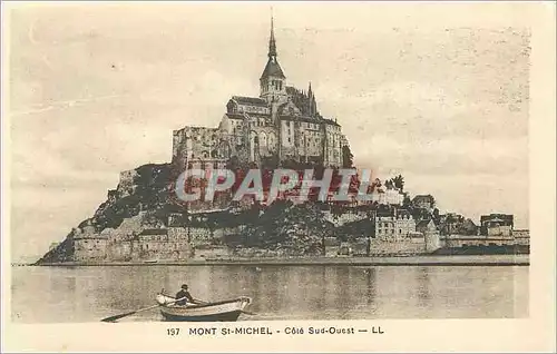 Ansichtskarte AK Mont Saint Michel Cote sur Ouest Bateau