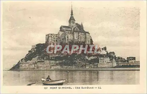 Cartes postales Mont Saint Michel Cote sur Ouest Bateau