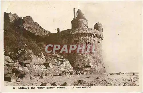 Ansichtskarte AK Abbaye du Mont Saint Michel La Tour Gabriel