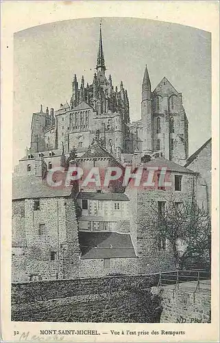 Cartes postales Mont Saint Michel Vue a l'Est prise des Remparts