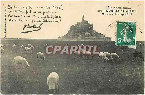Cartes postales Mont Saint Michel Cote d'Emeraude Moutons au Paturage Moutons Botrel