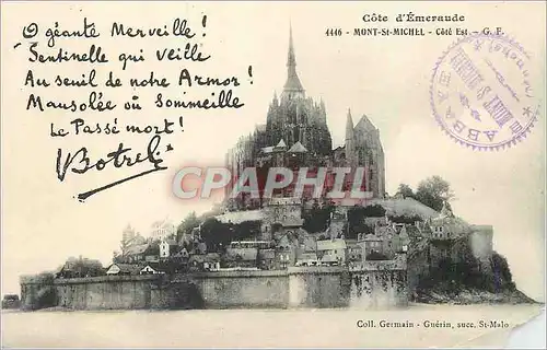 Cartes postales Mont Saint Michel Cote d'Emeraude Cote Est Botrel