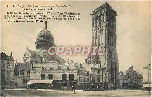 Cartes postales Tours (I et L) La Basilique Saint Martin (Laloux Architecte) Jean Bart