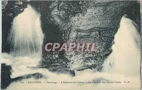 Ansichtskarte AK Dauphine Sassenage L'Interieur des Cuves La Cascade des Quatre Vents