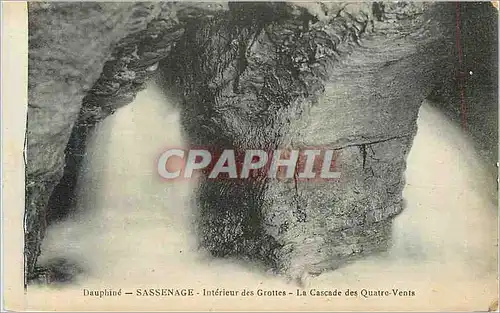 Cartes postales Dauphine Sassenage Interieur des Grottes La Cascade des Quatre Vents