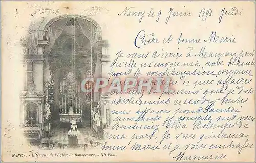 Ansichtskarte AK Nancy Interieur de L'Eglise Bonsecours (carte 1900)