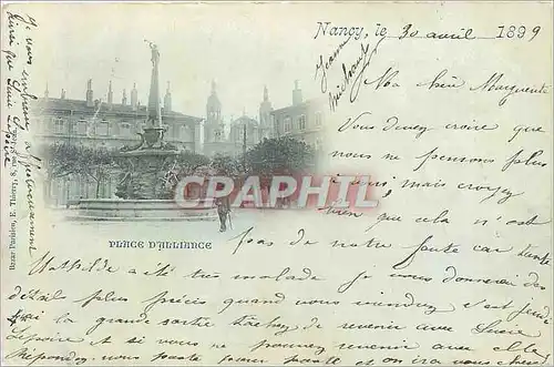 Cartes postales Nancy Place D'Alliance (carte 1899)