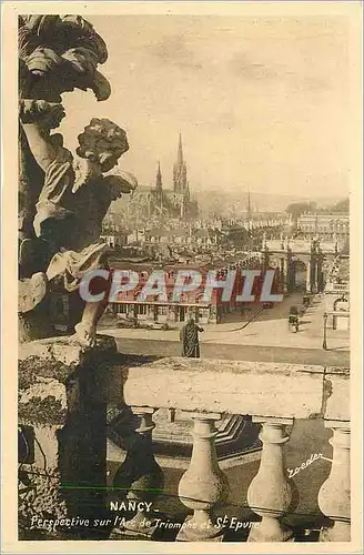 Cartes postales Nancy Perspective sur l''Arc de Triomphe et St Epvre