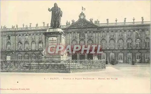 Cartes postales Nancy Statue & Place Stanislas Hotel de Ville
