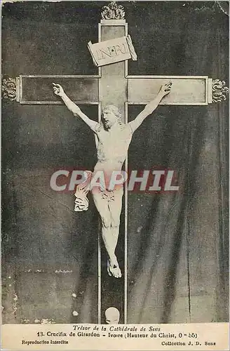 Cartes postales Tresor de la Cathedrale des Sens Crucifix de Girardon Ivoire