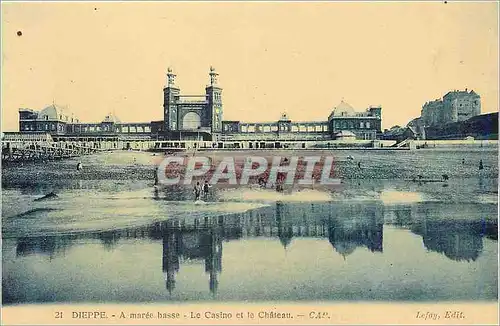 Ansichtskarte AK Dieppe a Maree Basse le Casino et le Chateau