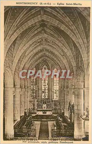 Cartes postales Montmorency (S et O) Eglise Saint Martin Nef Principale Style Gothique Flamboyant
