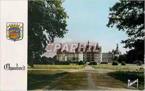 Moderne Karte Chambord les Chateaux de la Loire Facade Vue de la Grande Allee Images de France