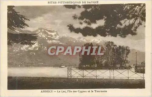 Cartes postales Annecy Le Lac L'Ile des Cygnes et la Tournette