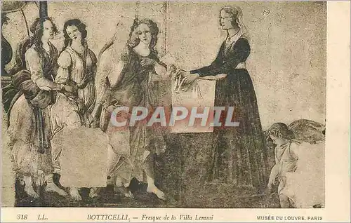 Cartes postales Musee du Louvre Paris Botticelli Fresque de la Villa Lemmi