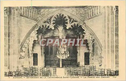 Cartes postales Autun Interieur de la Cathedrale Saint Lazare La Porte des Orgues