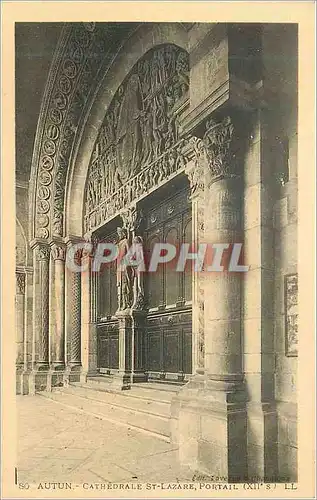 Cartes postales Autun La Cathedrale St Lazare Portail (XIIe S)