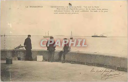 Cartes postales La Normandie Cherbourg La Jetee Vue Sur la Rade