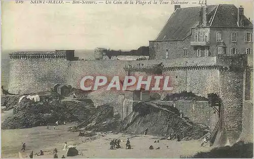 Ansichtskarte AK Saint Malo Bon Secours Un Coin de la Plage et la Tour Bidouane