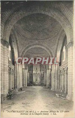 Ansichtskarte AK Pontevrault (M et L) Ancienne Abbaye du XIe Siecle Interieur de la Chapelle (Ouest)