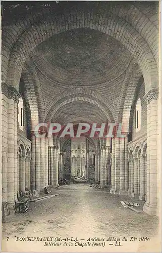 Cartes postales Pontevrault (M et L) Ancienne Abbaye du XIe Siecle Interieur de la Chapelle (Ouest)
