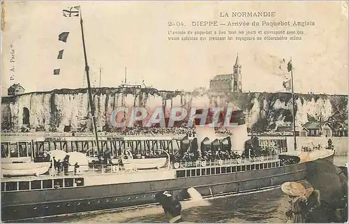 Cartes postales Dieppe La Normandie Arrivee du Paquebot Anglais  Bateau