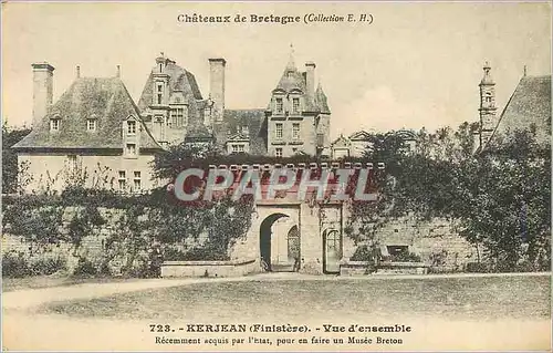 Cartes postales Kerjean (Finistere) Vue d'Ensemble Recement acquis par l'Etat Pour en Faire un Musee Breton Chat