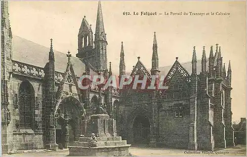 Cartes postales Le Folgoet Le Portail du Transept et le Calvaire