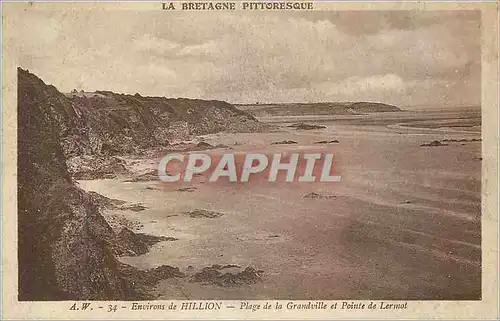 Cartes postales Environs de Hillion Plage de la Grandville et Pointe de Lermot