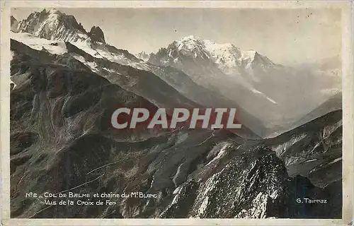 Moderne Karte Col de Balme et Chaine du Mt Blanc Vus de la Croix de Fer