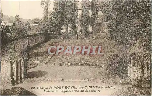 Cartes postales Abbaye de Port Royal des Champs (S et O) Ruines de l'Eglise prise du Sanctuaire