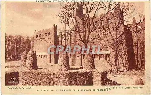 Cartes postales Exposition Coloniale Internationale Paris 1931 le Palais vu de la Terrasse du Restaurant