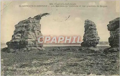 Cartes postales St Georges de Didonne les Rochers de Vallieres et vue Generale de Royan Charente Inferieure