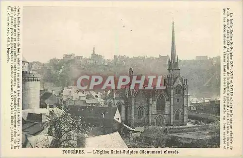 Cartes postales Fougeres Mont St Michel l'Eglise Saint Sulpice (Monument Classe)