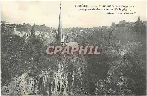 Ansichtskarte AK Fougeres Mont St Michel au Milieu des Dangereux Escarpements des Roches de St Sulpice Balzac les