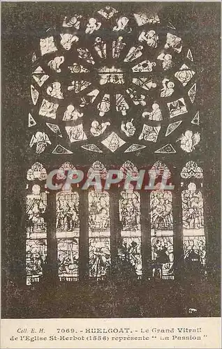 Cartes postales Huelgoat le Grand Vitrail de l'Eglise St Herbot (1556) Represente la Passion