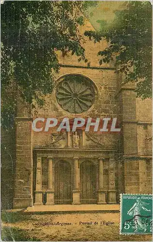 Cartes postales Clermont en Argonne Portail de l'Eglise (carte toilee)