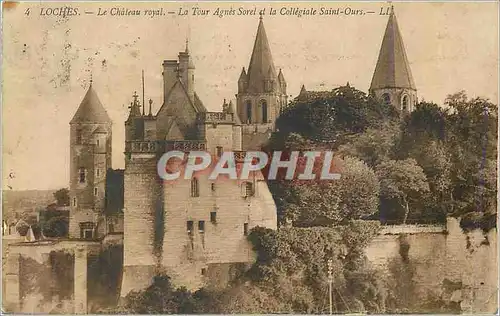 Ansichtskarte AK Loches le Chateau Royal la Tour Agnes Sorel et la Collegiale Saint Ours