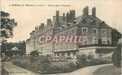 Cartes postales Chateaux de Menars (L et Ch) Facade Sud et Terrasse