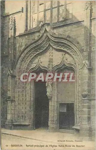 Cartes postales Josselin Portail Principal de l'Eglise Notre Dame du Roncier