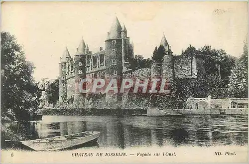 Cartes postales Chateau de Josselin Facade sur l'Oust