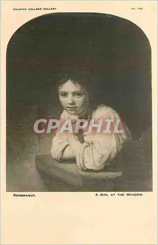 Cartes postales Dulwich College Gallery a Girl at the Window Rembrandt