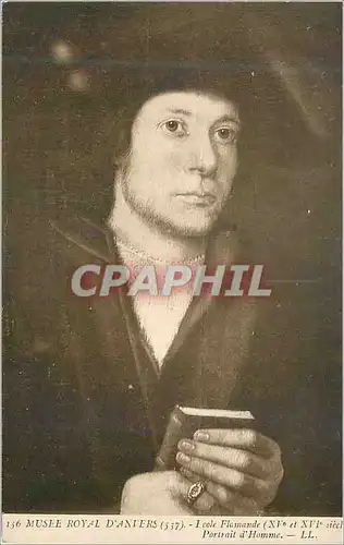 Cartes postales Musee Royal d'Anvers Ecole Flamande (XVe et XVIe siecles ) Portrait d'Homme