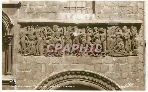 Ansichtskarte AK Lincoln Cathedral Early Sculptures the Doom